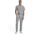 thumbnail image 5 of Infinity Men's Scrub Pants Modern Fit 6 Pockets Tapered Leg with Drawstring Plus Size CK200AS, 3XL Short, Grey, 5 of 6