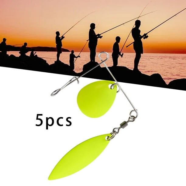 Ximing 5 Pieces Fishing Lures Artificial Baits Lake Fishing Fishing Tackles  with Hook Saltwater Portable 360 Degree Rotating Sequins Leaf S 