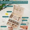thumbnail image 2 of Joyero, Caja de Almacenamiento, Cubo de Organizador con Cerradura, Caja de Almacenamiento de Cuero para Anillos, Pendientes, Collares, Pulseras, Perfecto Regalo para Mujeres (Blanco), 2 of 7