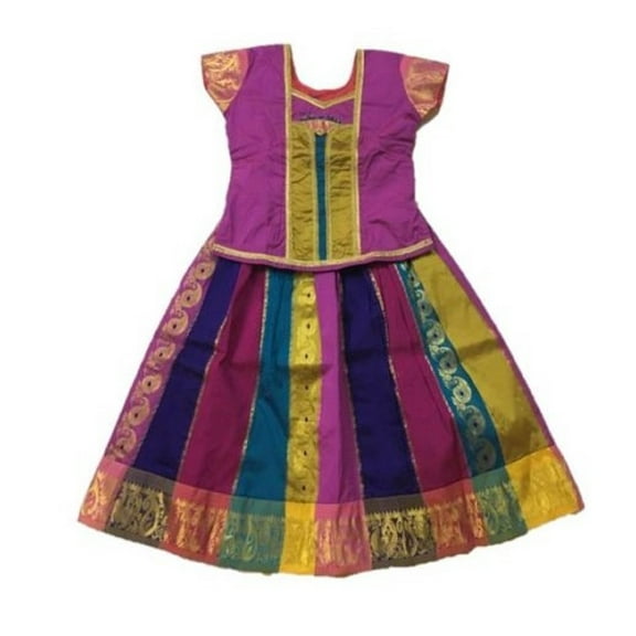 Krishna South Indian Lehenga Girls skirt MULTI COLORS - 22" SIDM5