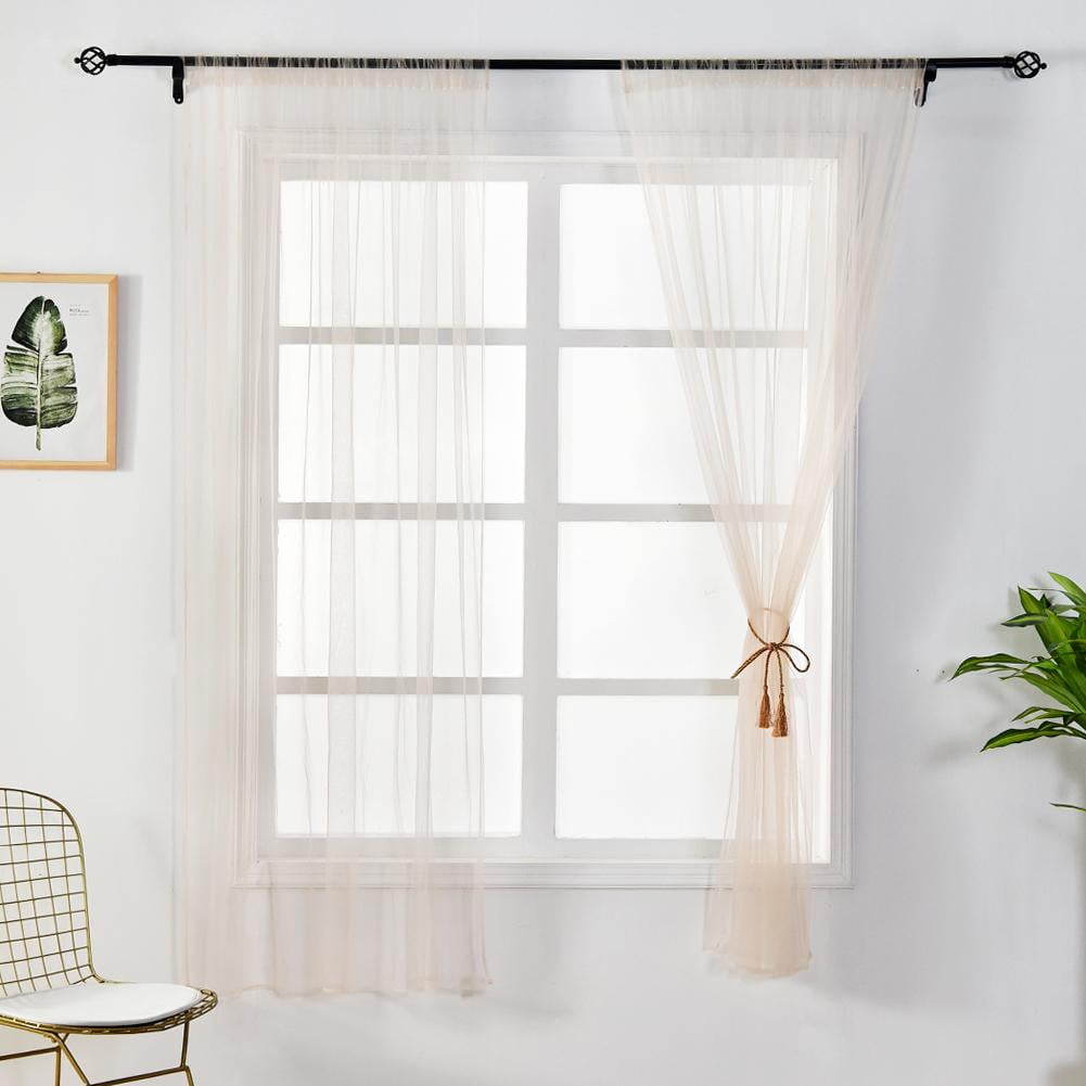 1x1.5m Blackout Window Curtains Tulle Blinds Sheer for Living Room Bedroom 