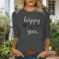 thumbnail image 4 of HongQid T-Shirts à Manches 3/4 pour Femmes, Graphiques, Décontractés, Coupe Ample, Col Ras du Cou, T-Shirts Mignons Unis, Tuniques à Manches Trois Quarts, 4 of 6