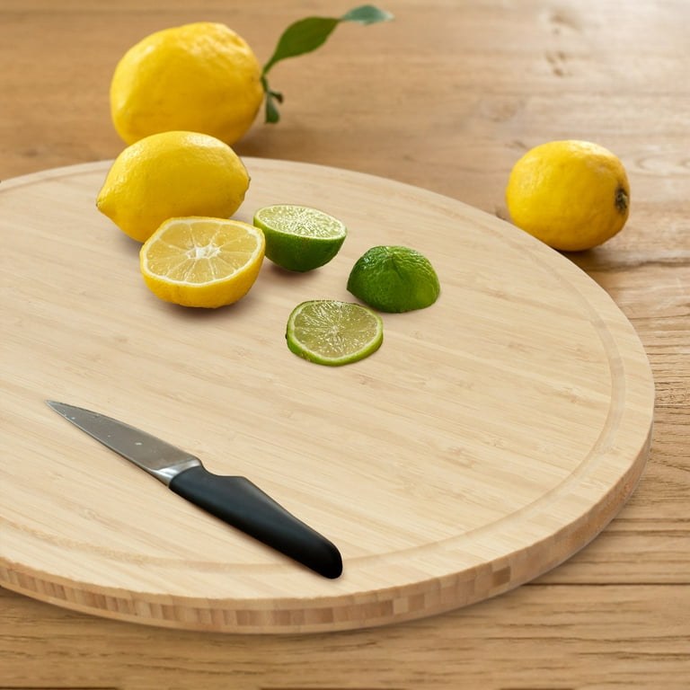 16″ x 1″ Round Beige Synthetic Rubber Cutting Board – Omcan