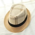 thumbnail image 5 of 56-58cm hat circumference men's and women's straw hats, short-brimmed hats, summer retro jazz hats, sunscreen hats - Khaki, 5 of 5