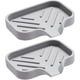 thumbnail image 1 of Silicone Soap Dish Holder for Bathroom Drainage, 2-Pack Non-Slip Bathroom Kitchen Storage Box with Drain Holes, 1 of 5