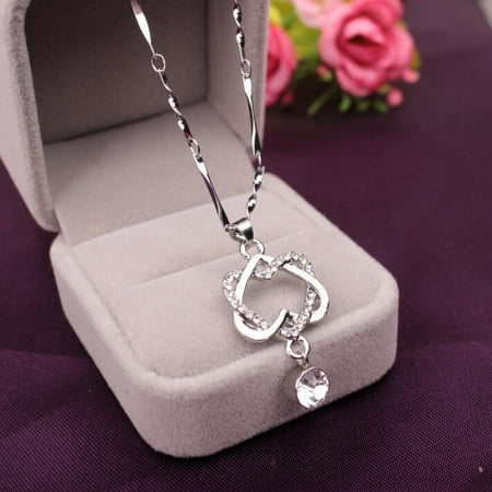 1PC Women Alloy Pendant Necklace Resin Rhinestone Decor Li nk Chain Fashion Charming Jewelry (Best Place To Sell Costume Jewelry)