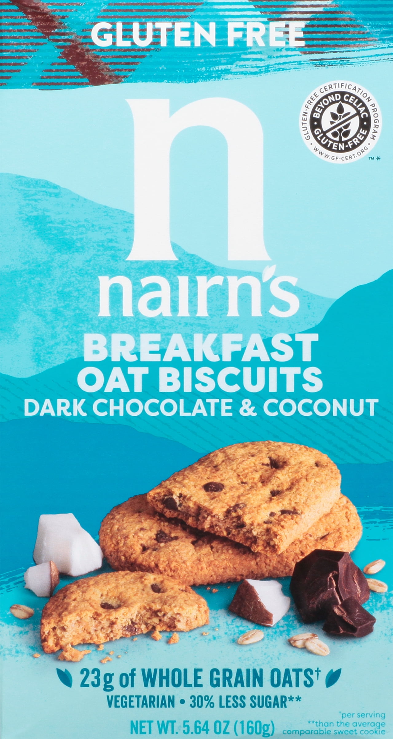 Nairn's Biscuits Chocolate & Coconut Breakfast Bar Cookie, Case of 6-5.64 oz