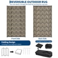 thumbnail image 3 of HIWEAVER 9' x 18' Black/Brown Outdoor Rug PP Plastic Straw Woven Waterproof Patio Rug with Border Portable Outside Carpet for Balcony Deck Picnic Garden Decor, 3 of 7