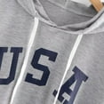 thumbnail image 4 of Women's Sweatshirt Women's Hoodie Letter Flag Printed Sweatshirt Long Sleeve Pullover Tops Blouse Fashions for Women Three Quarter Zip Oversized Zip up Hoodie for Women Womens Sweatshirts And H Gray M, 4 of 5