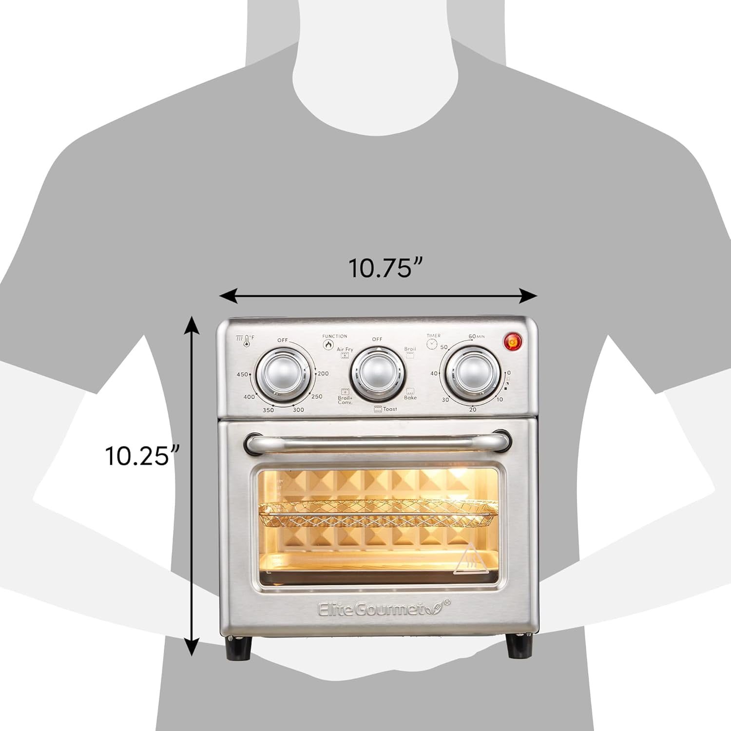 EAF0852SS 8.5Qt Air Fryer Oven with Stainless Steel Finish and Convection Technology