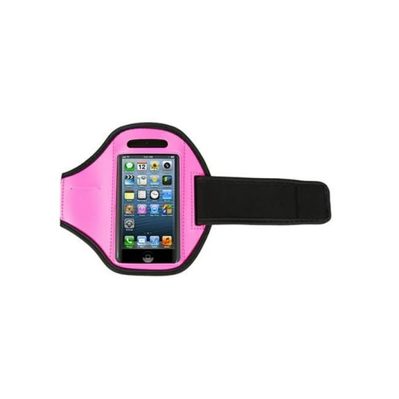 Fresh Fab Finds FFF-HotPink-GPCT329 Phone Armband Case Adjustable Sweat-Resistant Armband Phone Holder for iPhone 5 & Cellphones Under 4 in. for Running Jogging Riding Hiking Gym, Hot Pink
