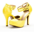 thumbnail image 4 of Dream Pairs Office-02 Women's Classy Mary Jane Double Ankle Strap Almond Toe High Heel Pumps Shoes Office-02 Yellow/Pu Size 5, 4 of 4