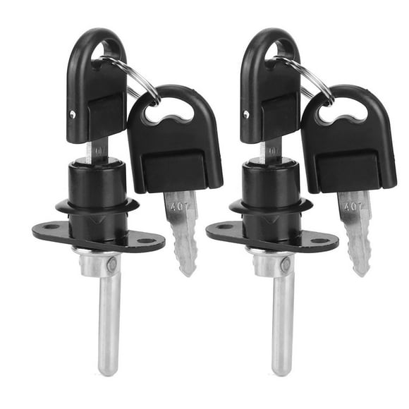 Drawer Lock 2Pcs Furniture Drawer Wardrobe File Cabinet Lock with Keys Office Security Furniture Desk Drawer Plunger Lock for Filing Cabinets[19mmBlack single lock]
