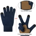 thumbnail image 5 of Loritta 3 Pcs Beanie Hat Long Scarf No-Slip Touch Screen Gloves for Men Women , Navy Blue, 5 of 8