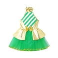 thumbnail image 3 of MSemis Girls Sequins Christmas Candy Cane Striped Figure Ice Skating Dance Tutu Dress A-Green 6, 3 of 5