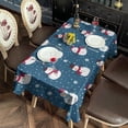 thumbnail image 5 of Blue Christmas Snowman Pattern Rectangle Tablecloth 60"x102",Waterproof Polyester Rectangle Table Cloth, Wipeable Spillproof Polyester Tablecloth for Dining, Camping, Indoor and Outdoor, 5 of 6
