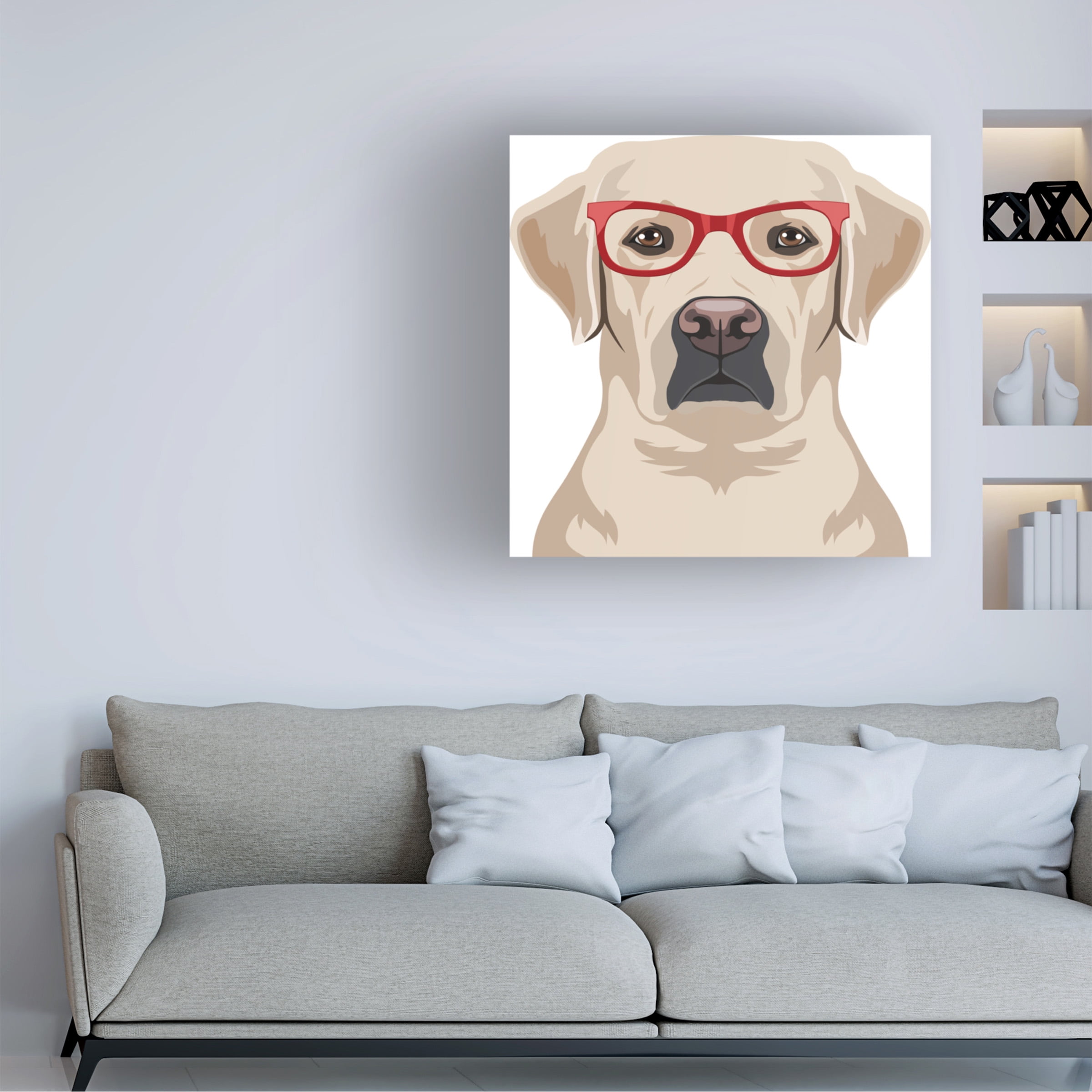 Furbaby Affiliates 'Labrador Retriever Wearing Hipster Glasses' Canvas Art