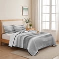 thumbnail image 5 of Twin Quilt Set 68''x86'', Gray White Lightweight Summer Bedspread Coverlet Set with 2 Pillow Shams, Vintage Country Abstract Gradient Mottled Breathable All Season Quilt Bedding for Dorm/Bedroom, 5 of 9