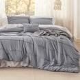 thumbnail image 2 of Juego de Edredón Bedsure King con Pliegues Pinch 4 Piezas Gris Boho, 2 of 8