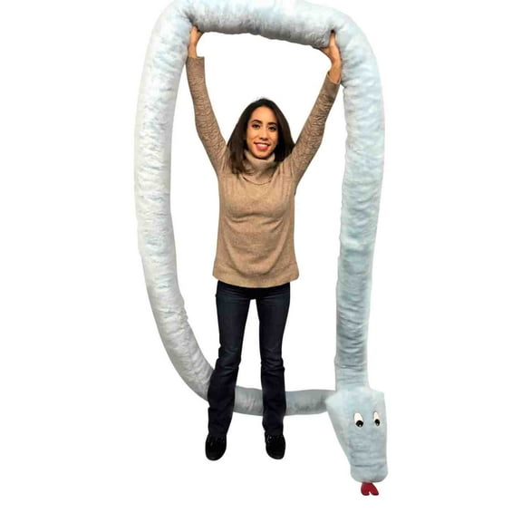 Big Plush Gigantic Stuffed Snake 18 feet Huge Blue Plushie American US Made Giant Stuffed Animal Toy