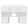 thumbnail image 5 of Twin Loft Bed with Built-in Bookshelf, Curtain, and Storage Shelf Amusement Park-Inspired Playful Design Safety Guardrails, White, 5 of 9