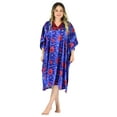 thumbnail image 2 of Up2date Fashion's Women's Satin Short Caftan / Kaftan, Deep Sea Lilies Print, CShort-46C2, 2 of 3