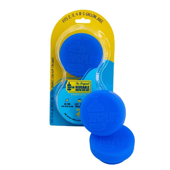 The Jug Plug Original Silicone Water Jug Cap, 2-Pack, for Standard 5-Gallon Water Bottles