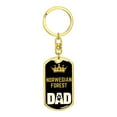 thumbnail image 4 of Norwegian Forest Cat Dad King Keychain Stainless Steel or 18k Gold, 4 of 8