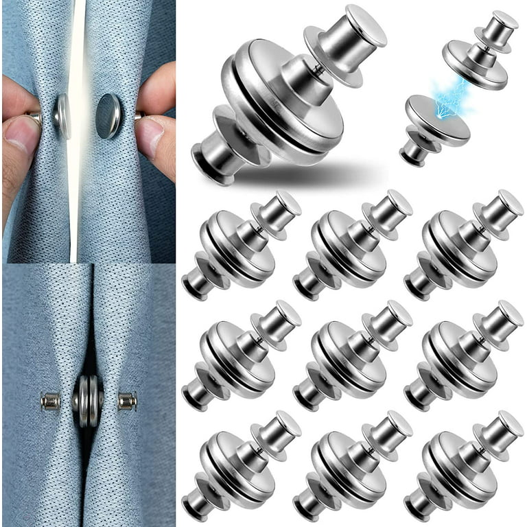 Curtain Magnets Closure for Drapes, Round Magnetic Curtain Clips Metal  Holdback Button to Prevent Lights from Leaking, Detachable Drapery Weights  Magnet for Home Bedroom Draperies 
