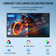 thumbnail image 2 of AOC 15.6" Premium Portable Gaming Monitor 125% sRGB, HDR, FHD 1080P IPS Computer Monitor, Ultra-Slim Metal USB-C/HDMI External Screen with Speakers for Laptop PC Mac PS5 Xbox Switch, 2 of 14