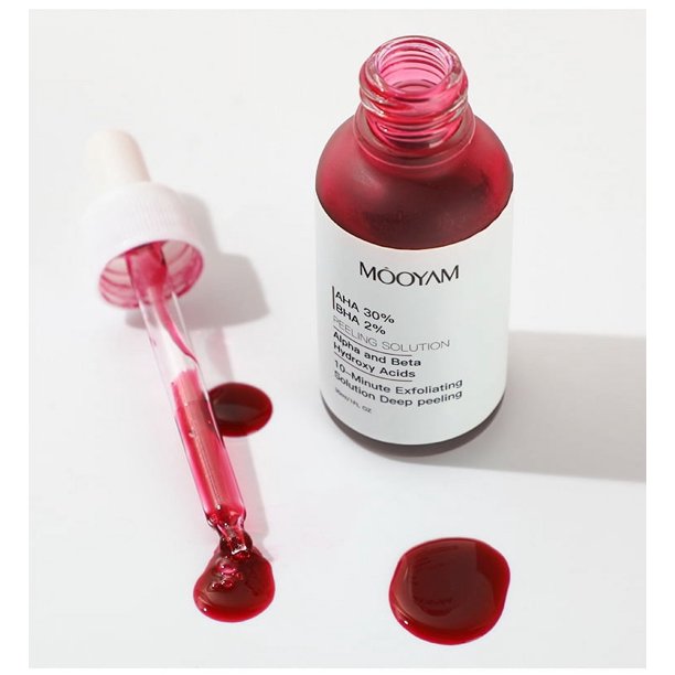 AHA BHA Suero facial de doble ácido Esencia exfoliante suave para el refinamiento de poros y el cuidado suavizante de la piel