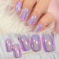 thumbnail image 1 of Espejo metálico iBeautying de Press On Nails, color morado y rosa, 24 unidades, 1 of 8