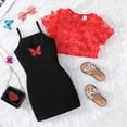 thumbnail image 2 of Birdeem Girls Summer Casual Mesh Jacket Printing Dress Two Piece Set, 2 of 12