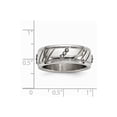 thumbnail image 6 of White Stainless Steel Ring Band Wedding Polished Beaded Grooved, 6 of 6