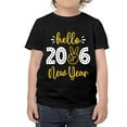 thumbnail image 5 of 2026 Happy New Year T-Shirt 𝓴𝓲𝓭𝓼 Black T-Shirt With Gold Glitter Design, Festive Party Tee For New Year Celebration, Casual Holiday Top For 𝓴𝓲𝓭𝓼 100cm, 5 of 7