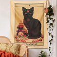 thumbnail image 3 of Tapiz de gato mágico colgante de pared adivinación misteriosa brujería Luna negro decoración fresca decoración del hogar tapices Arte de la pared Decoración, 3 of 5
