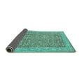 thumbnail image 2 of Ahgly Company Indoor Square Oriental Turquoise Blue Traditional Area Rugs, 6' Square, 2 of 4