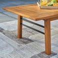 thumbnail image 3 of Natural Wood Metal Base Rectangular Coffee Table, 3 of 6