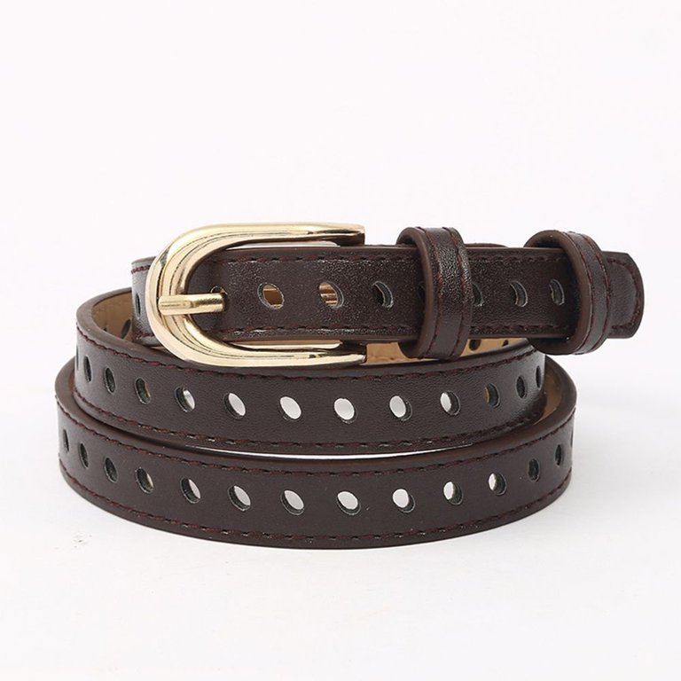 1pc Mens Fashion Pu Leather Belt Casual Vintage Fish Buckle Belt