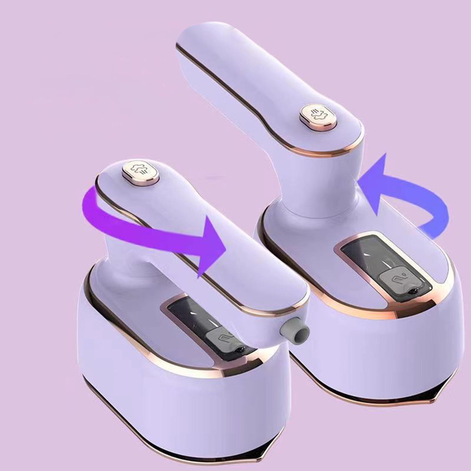 Handheld Steam Iron 2-in-1 Stainless Steel for Travel & Home Use - 1000W Fast Heating, Safe for All Fabrics, Ideal for Wrinkle Removal Purple