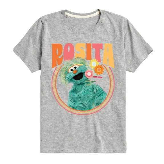 Sesame Street - Rosita With Flowers - Toddler and Youth Short Sleeve Graphic T-Shirt