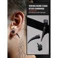 thumbnail image 5 of FaithHeart Men Earrings Viking Wolf Teeth Fung Black Stone Stud Earrings for Men Women Stainless Steel Hypoallergenic Retro Tribal Style Jewlery Gift for Boyfriend Dad, 5 of 7
