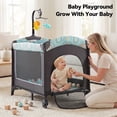 thumbnail image 3 of EVMORE Foldable Baby Bedside Bassinet, 5-in-1 Baby Bed Playard with Changing Table, Storage Shelf, Music for Newborn Toddlers, 0-36 Months, 3 of 10