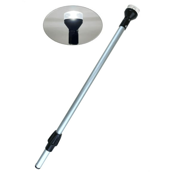 Pactrade Marine Boat Nature White LED All Round Navigation Pole 10-30V 1W 2NM CE RoHS SS Approved IP:65 120LM Locking Collar Plug-In Light (23")