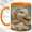 Orange, variant on Cottage Duck Coffee Mug, Floral Scarf Duck Mug, Ceramic 11 oz