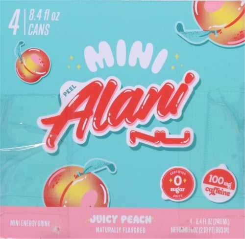 2X - Alani NU Juicy Peach Zero Sugar Mini Energy Drink Cans
