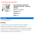 thumbnail image 2 of Rear Drum Brake Hardware Kit - Compatible with 1995 - 2003 Ford Windstar 1996 1997 1998 1999 2000 2001 2002, 2 of 2