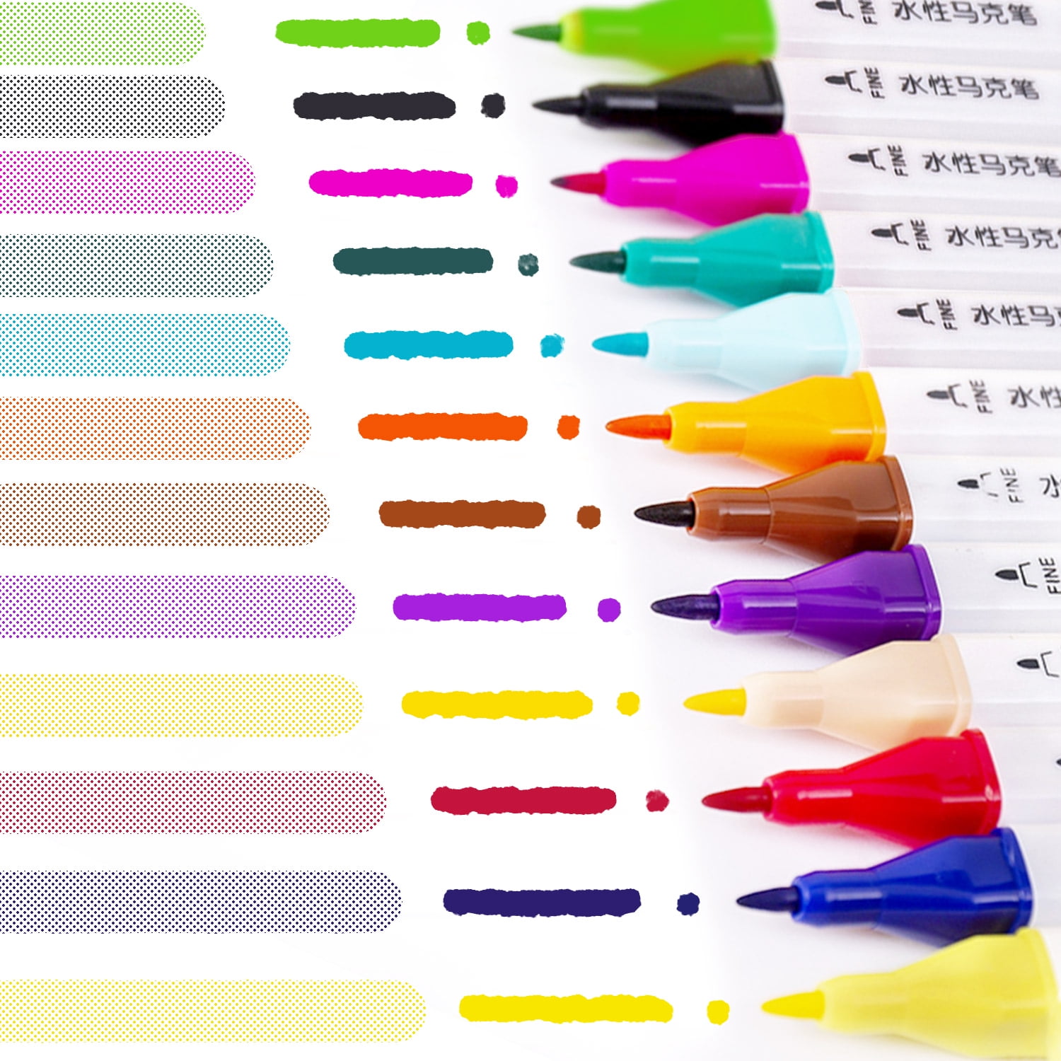 Acrylic Paint Marker Pens, 12 Colors Pearl Effect Permanent Acrylic Marker pens for Rocks Painting, DIY Craft Projects, Ceramic, Glass, Canvas, Fabric, Wood, Easter Egg and More, Quick-Dry