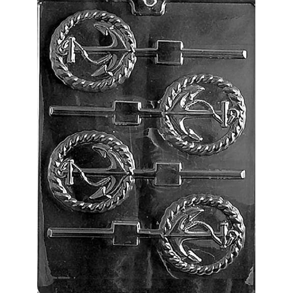 Grandmama's Goodies N028 Anchor Lollipop Chocolate Candy Soap Mold with Exclusive Molding Instructions