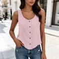 thumbnail image 2 of Aboser Womens Cotton Linen Tank Tops Dressy Casual Button Down Shirts Lightweight Sleeveless Summer Tanks Loose Scoop Neck Blouses, 2 of 9